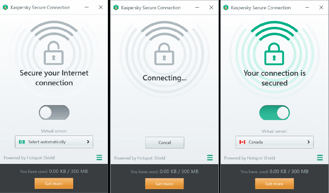 Imajen ekrã 3 husi Kaspersky VPN Secure Connection 2025 Key (1 Year / 5 PCs)