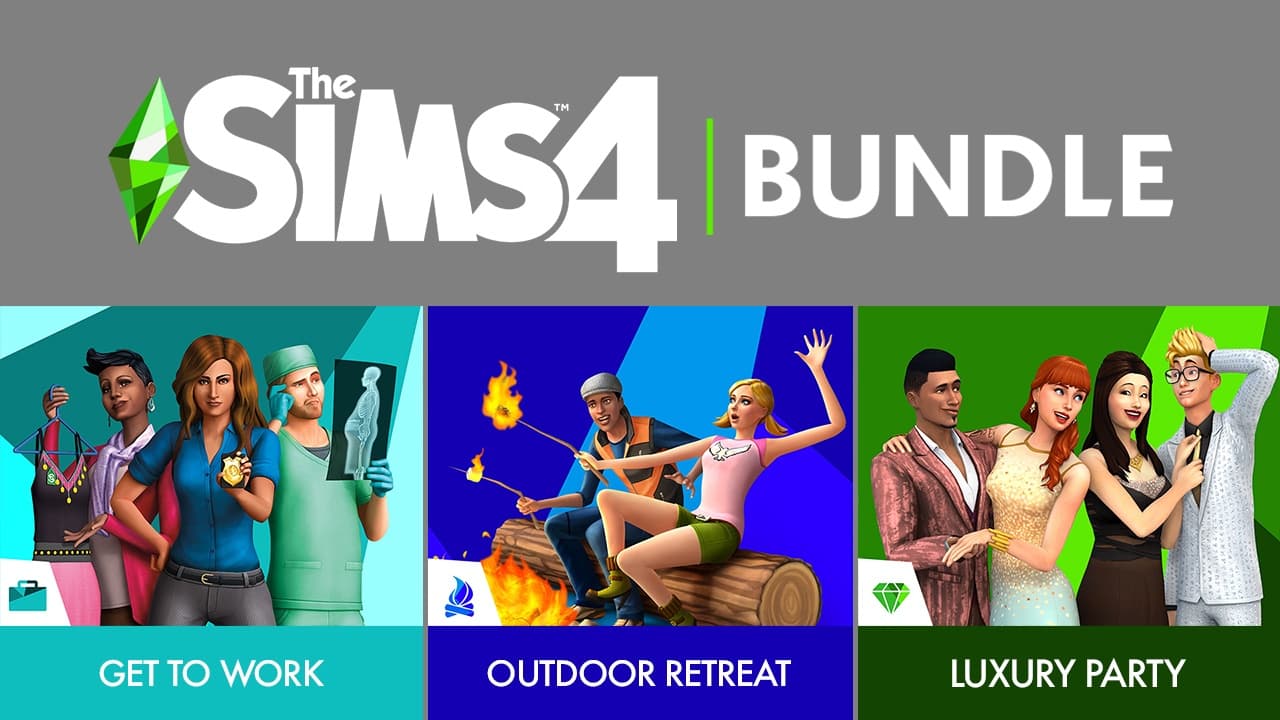 The Sims 4 - Get to Work + Outdoor Retreat + Luxury Party Stuff DLC Bundle PC EA App CD Key screenshot 1