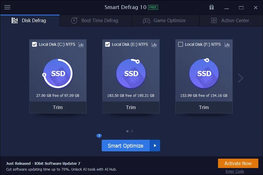 IObit Smart Defrag 10 Pro Key (1 Year / 3 PCs) screenshot 1