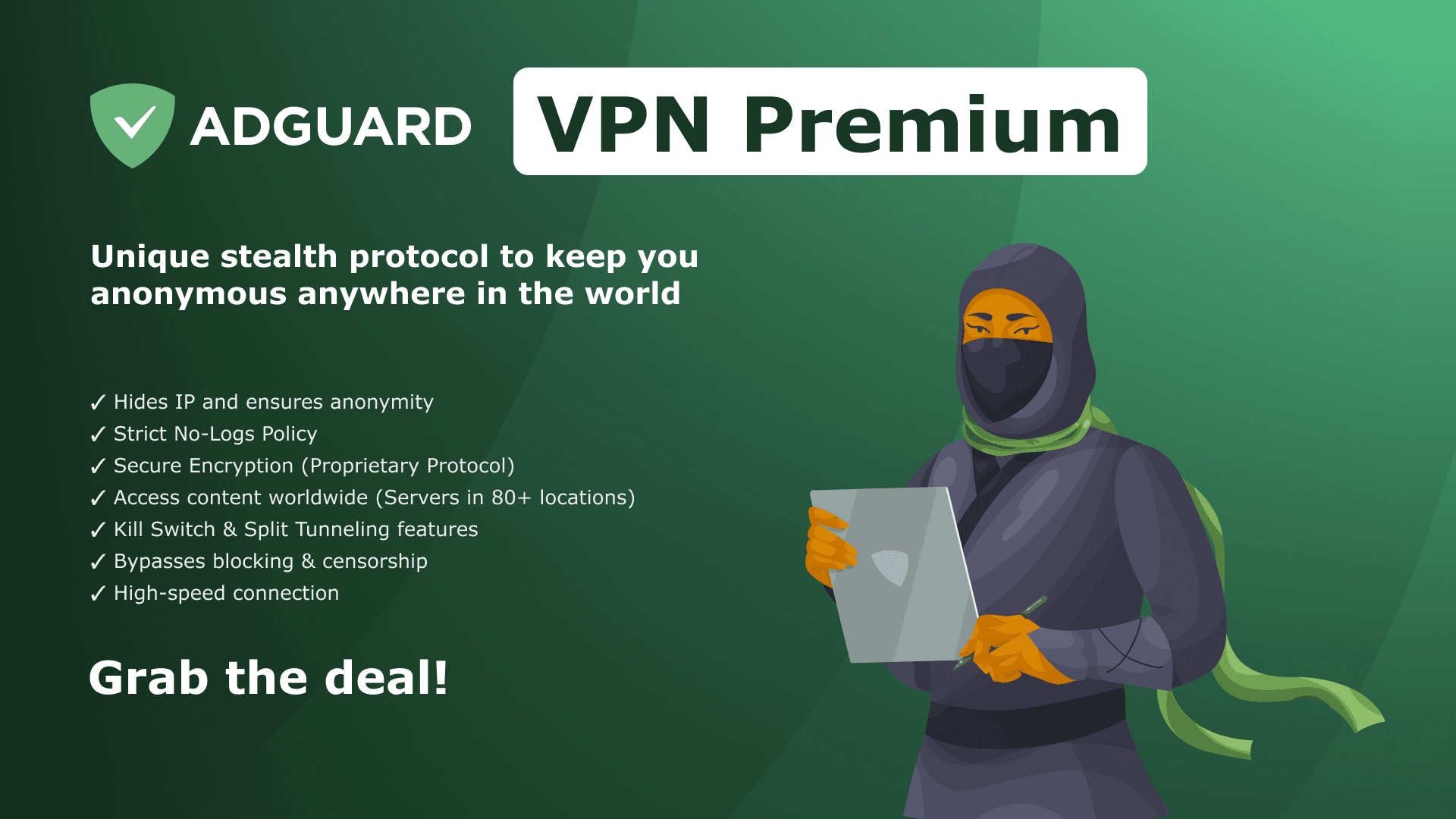 AdGuard VPN Premium Key (1 Month / 10 Devices) screenshot 1