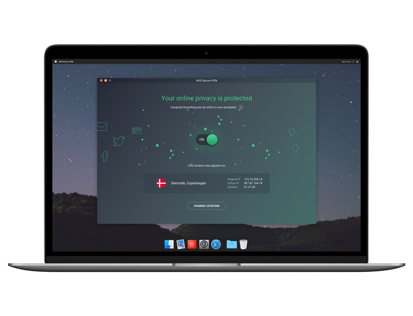 AVG Secure VPN 2022 Key (1 Year / 10 Devices) screenshot 3