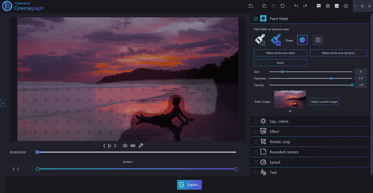 Captura de ecrã 1 de Ashampoo Cinemagraph Key