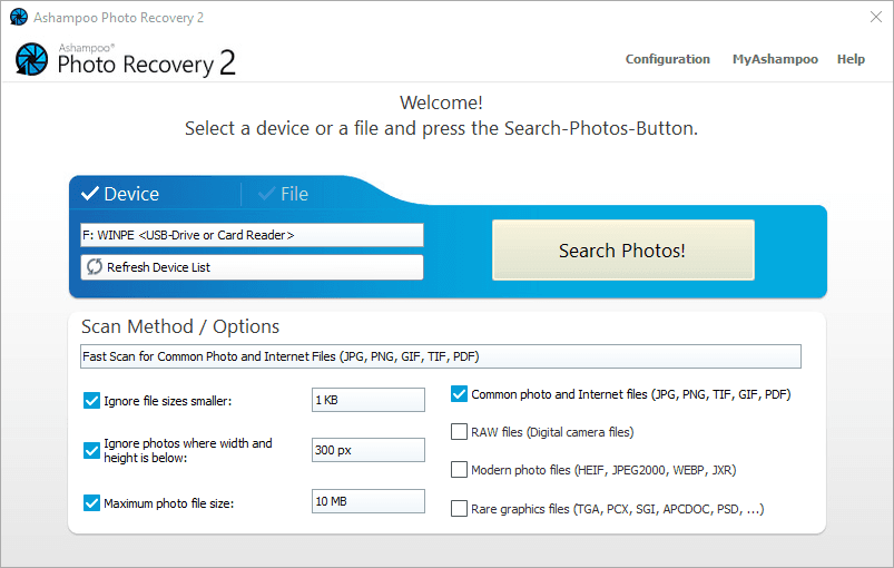 Imajen ekrã 2 husi Ashampoo Photo Recovery 2 Activation Key