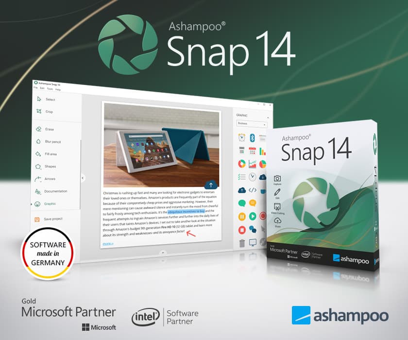 Imajen ekrã 1 husi Ashampoo Snap 14 Key (3 PCs)