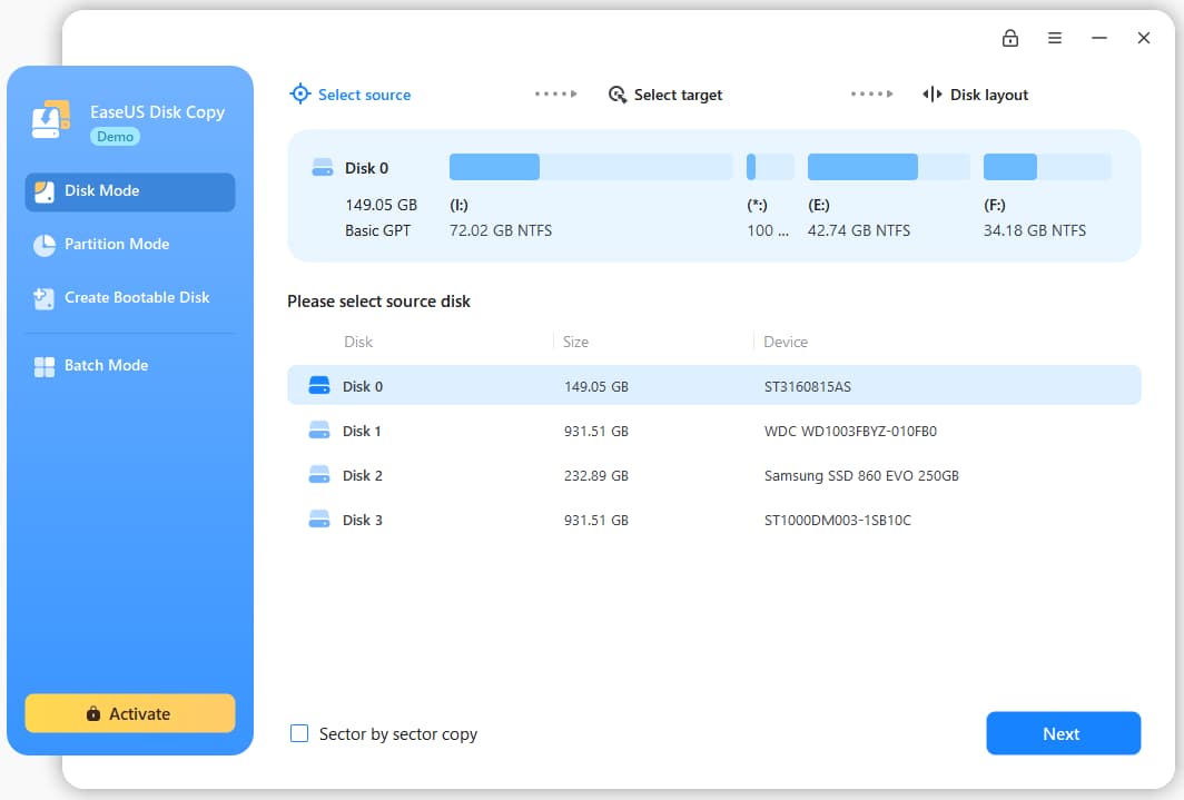 EaseUS Disk Copy Pro CD Key (1 Year / 1 PC) screenshot 2