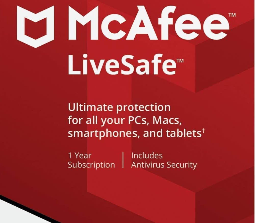 McAfee LiveSafe 2025 Key (1 Year / Unlimited Devices) cover art