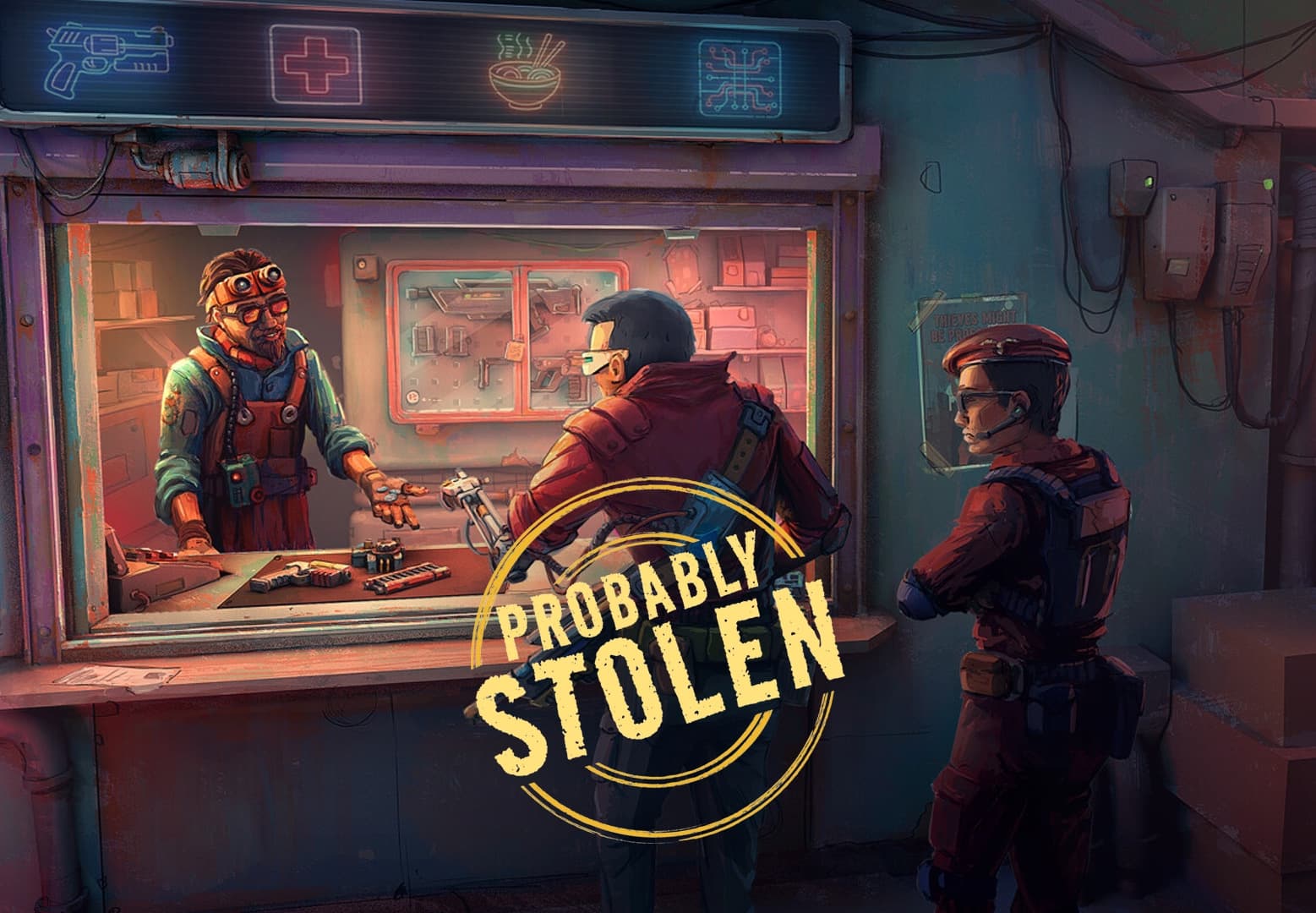 Capa de Probably Stolen: Cyberpunk Shopkeeper Sim PC Steam CD Key