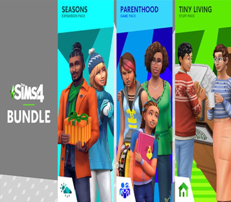 The Sims 4 - Seasons + Parenthood + Tiny Living Stuff DLC Bundle PC EA App CD Key cover art