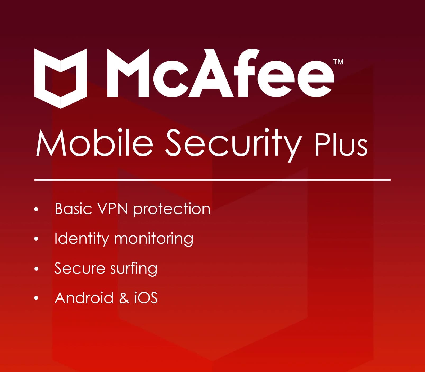 McAfee Mobile Security Plus VPN Key (1 Year / Unlimited Devices) cover art
